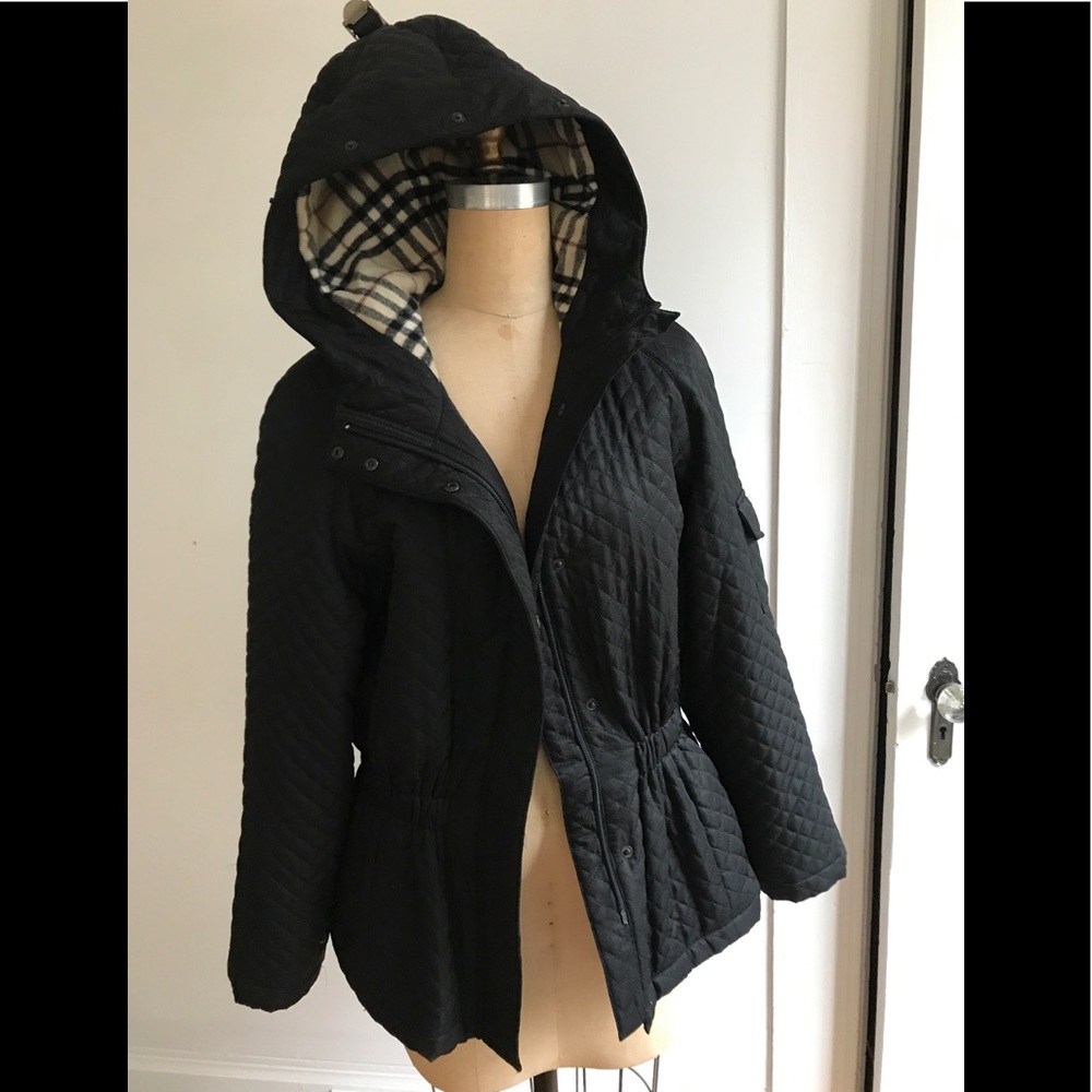 Burberry quilted hooded jacket L
